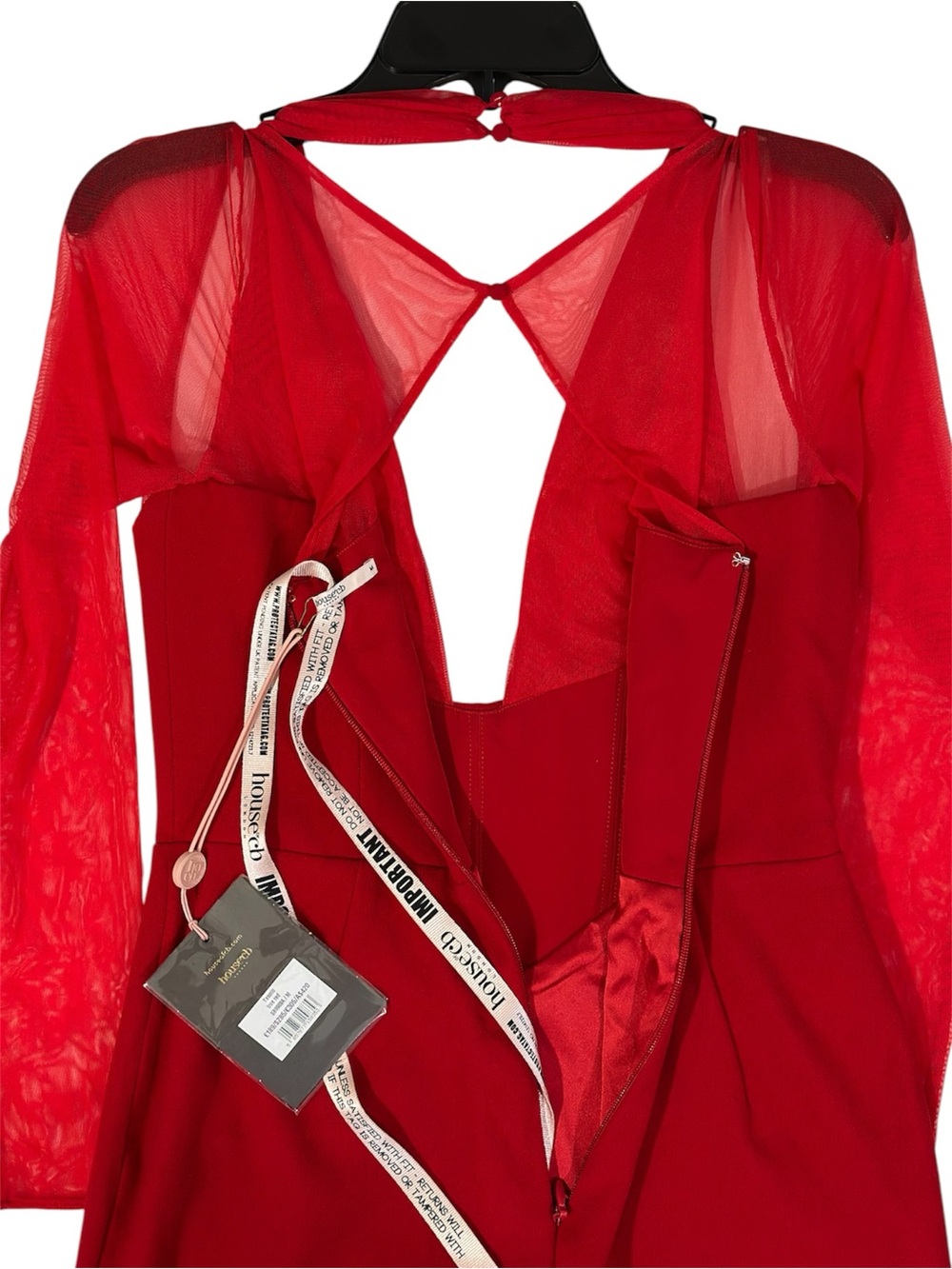 NWT House of CB Yasmin Scarlet Plunge Midi Dress True Red size M Bodycon - Picture 13 of 16